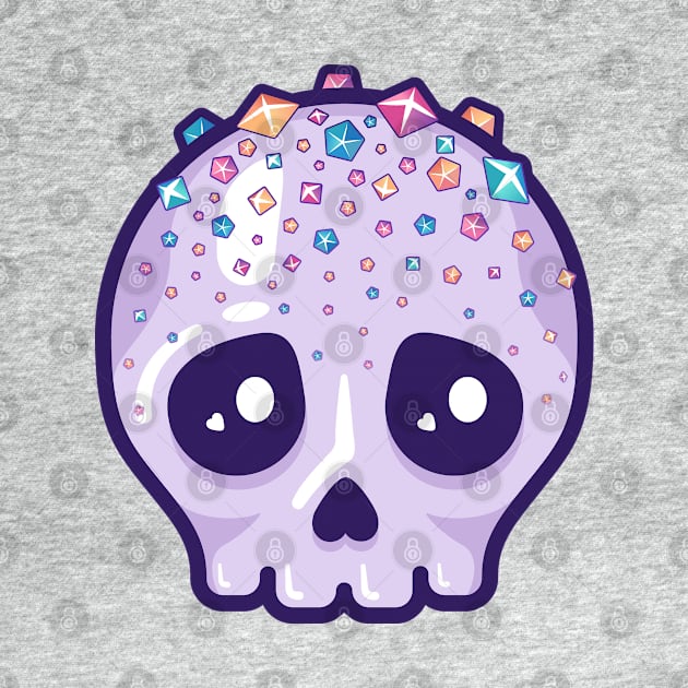 Cute Kawaii skull with sugar crystal hair by Sugar & Bones